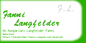 fanni langfelder business card